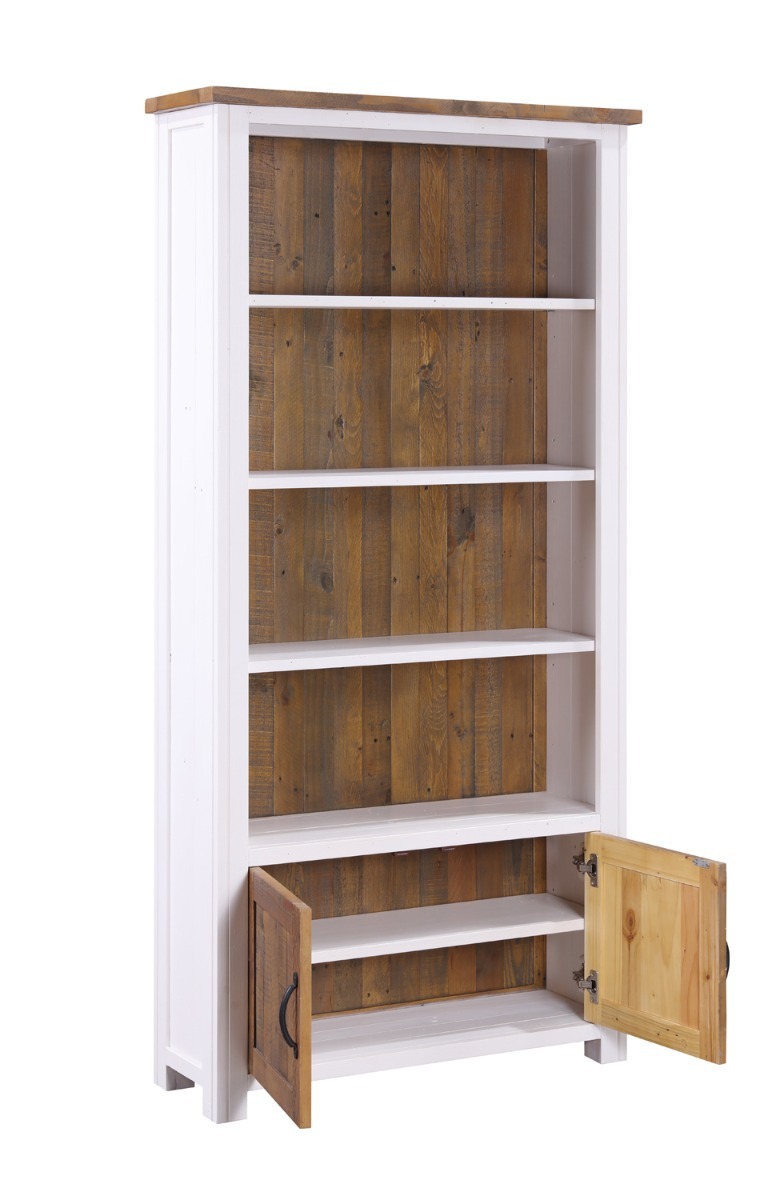 Splash of White - Large Open Bookcase with Doors by Baumhaus | Style Our Home