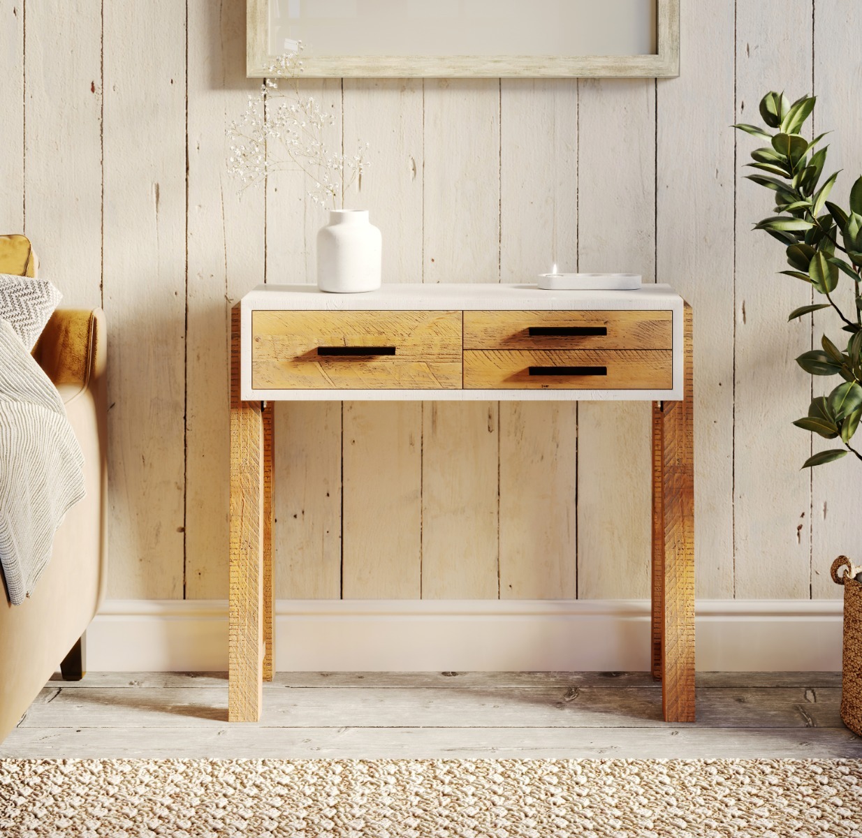 Trinity  - Reclaimed Small Console Table by Baumhaus | Style Our Home