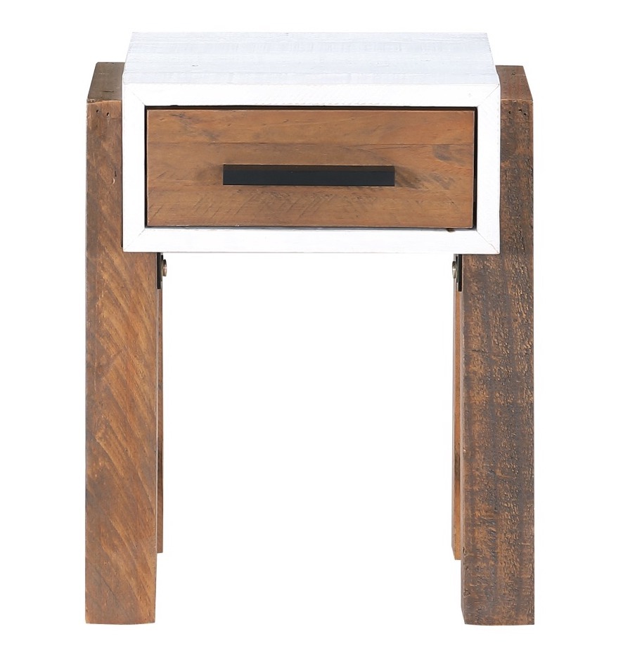 Trinity  - Reclaimed Open Side Table With One Drawer by Baumhaus | Style Our Home