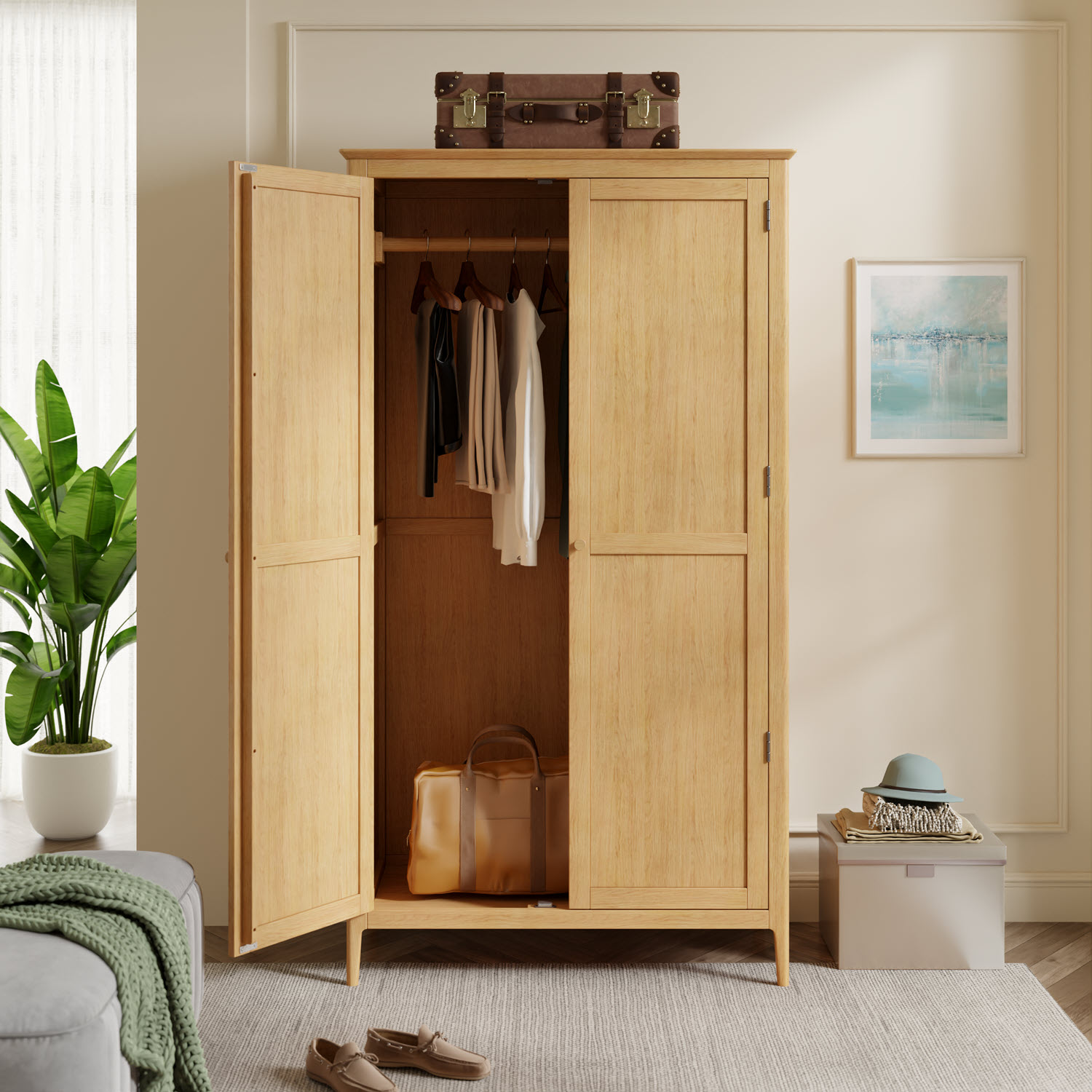 Marken Oak Full Hanging Wardrobe by Heritance Furniture | Style Our Home