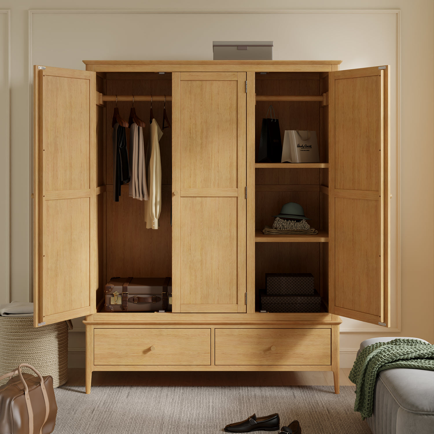 Marken Oak Triple Wardrobe by Heritance Furniture | Style Our Home