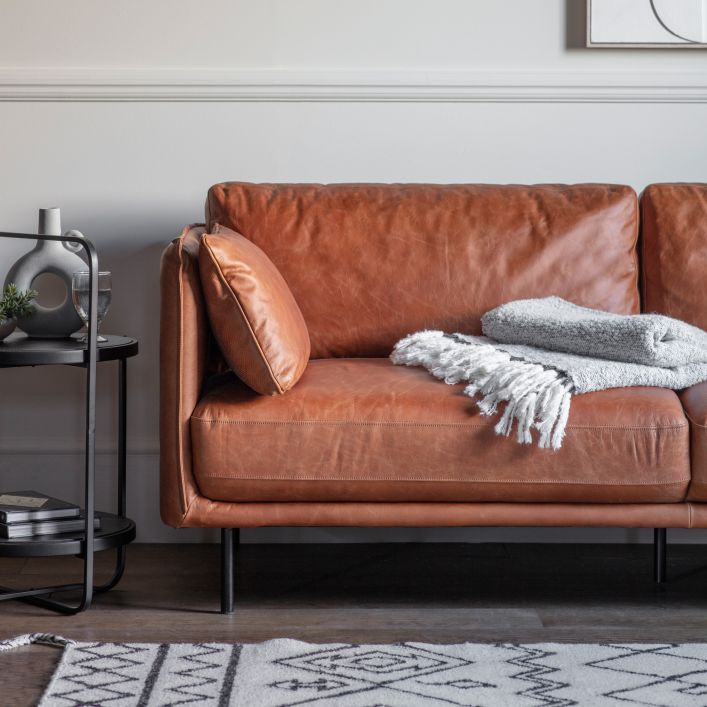 Ludlow Brown Leather Sofa by Hudson Living | Style Our Home