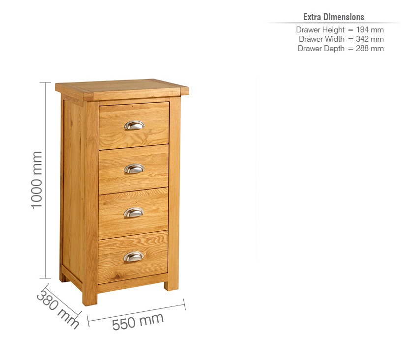 Woburn 4 Drawer Narrow Chest