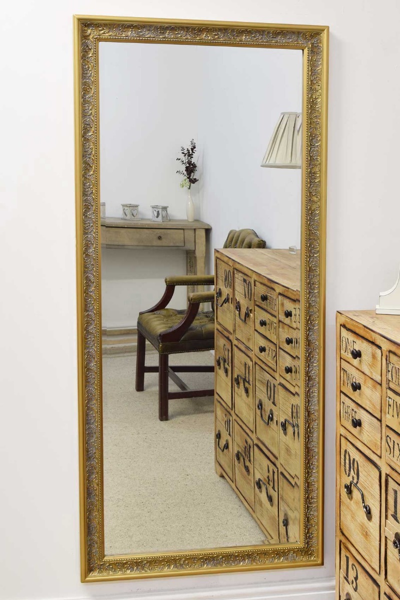 Maia Gold Shabby Chic Dress Mirror