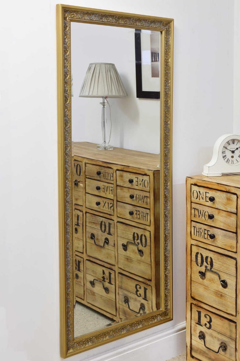 Maia Gold Shabby Chic Dress Mirror
