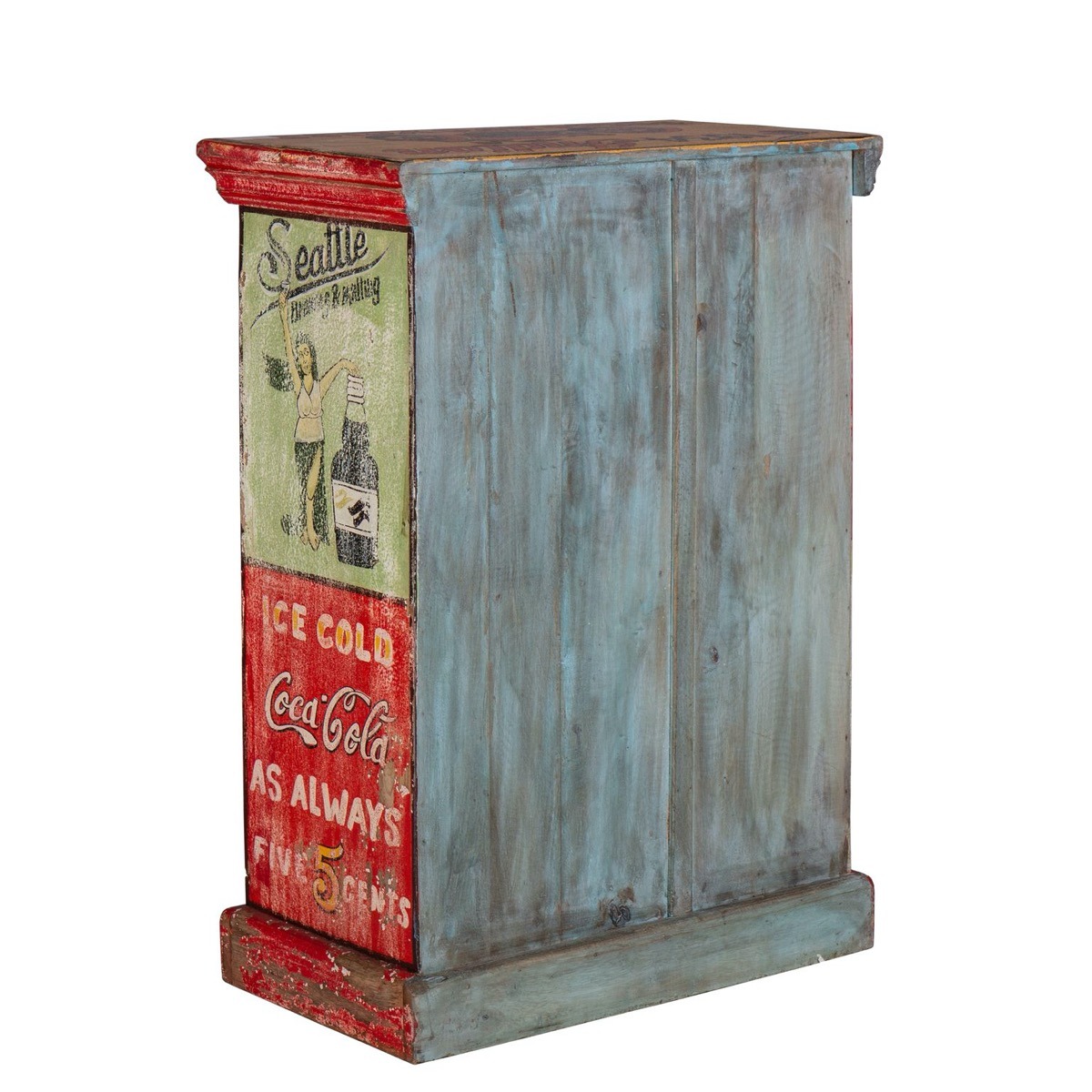 Carnival Hand Painted Vintage Ad 2 Door Cabinet | Style Our Home