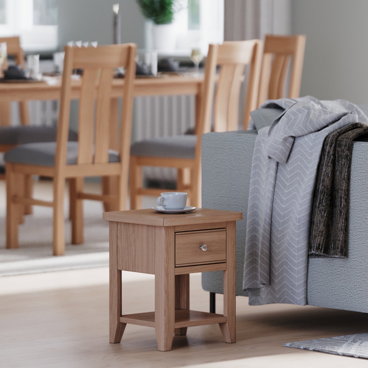 Arlyn Natual Oak Lamp Table by Hertiance Furniture | Style Our Home