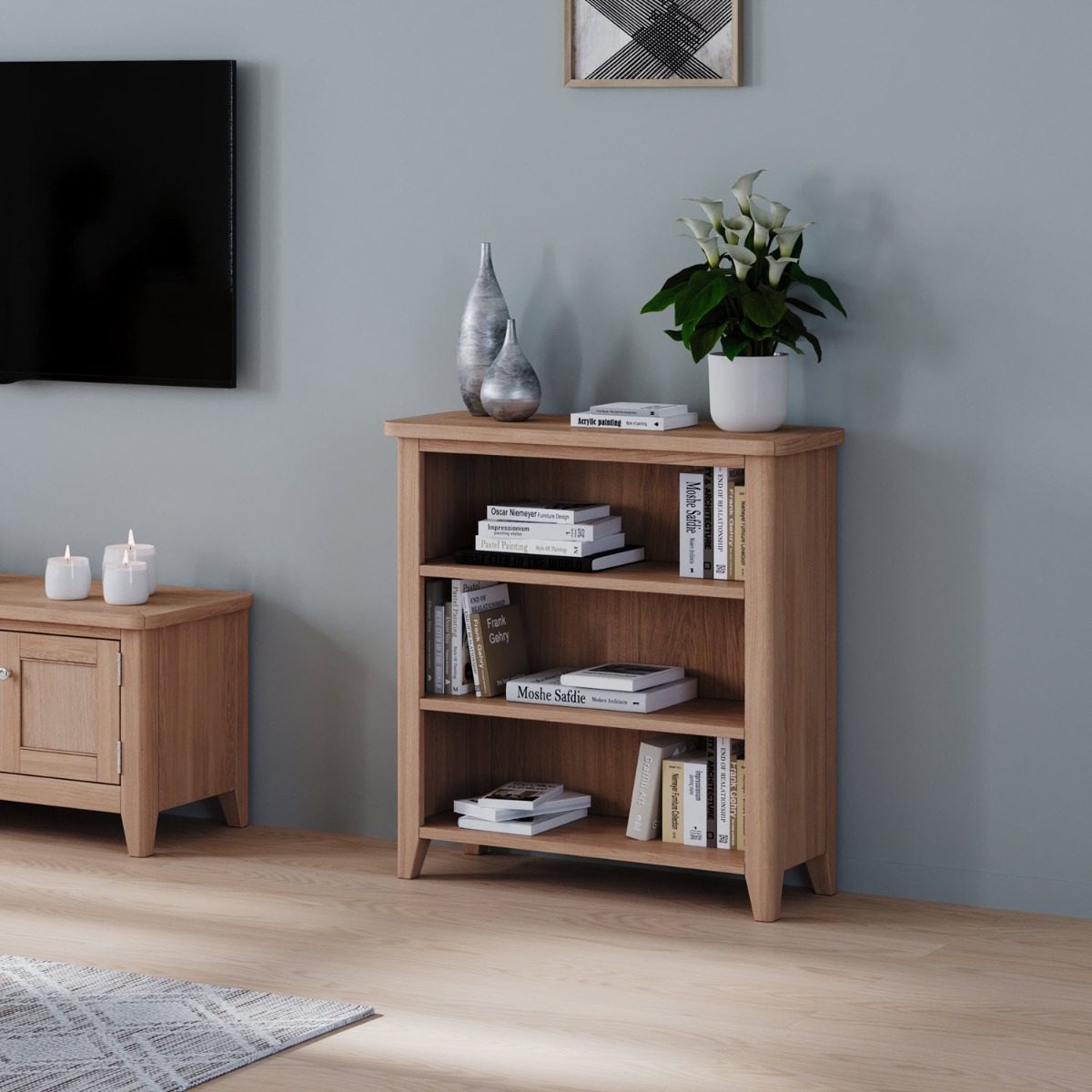 Arlyn Natual Oak Bookcase by Hertiance Furniture | Style Our Home