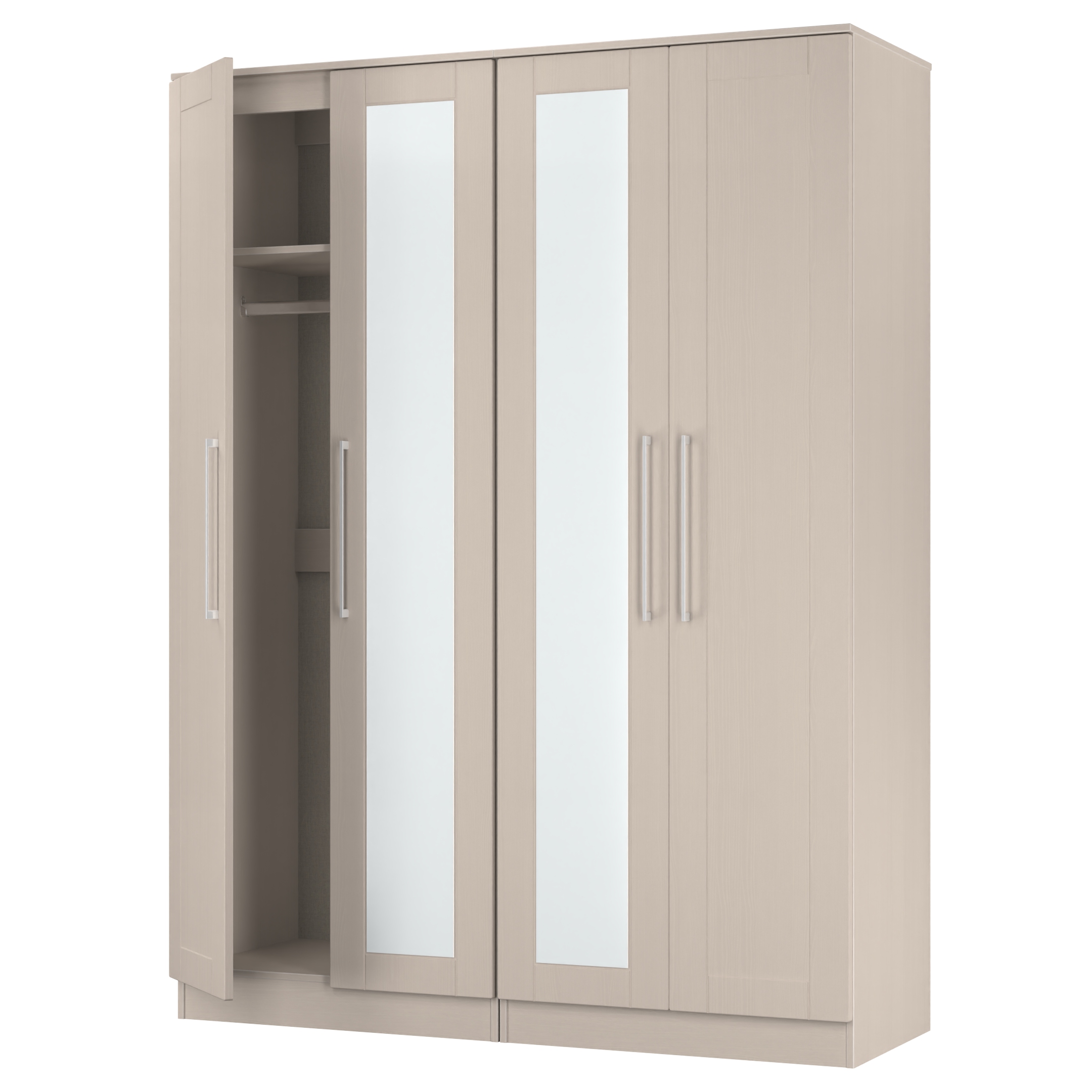 York Tall 4 Door Wardrobe in Kashmir Ash